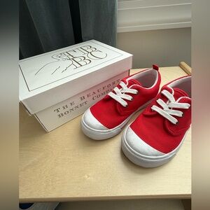 The Beaufort Bonnet Company Red and White Kids Canvas Sneakers